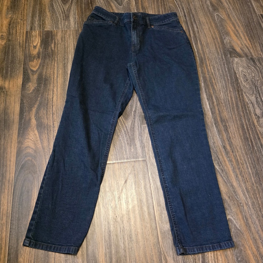 J.Jill Womens Petite 6 Stretch Dark Wash Straight Leg Denim Jeans Indigo MidRise